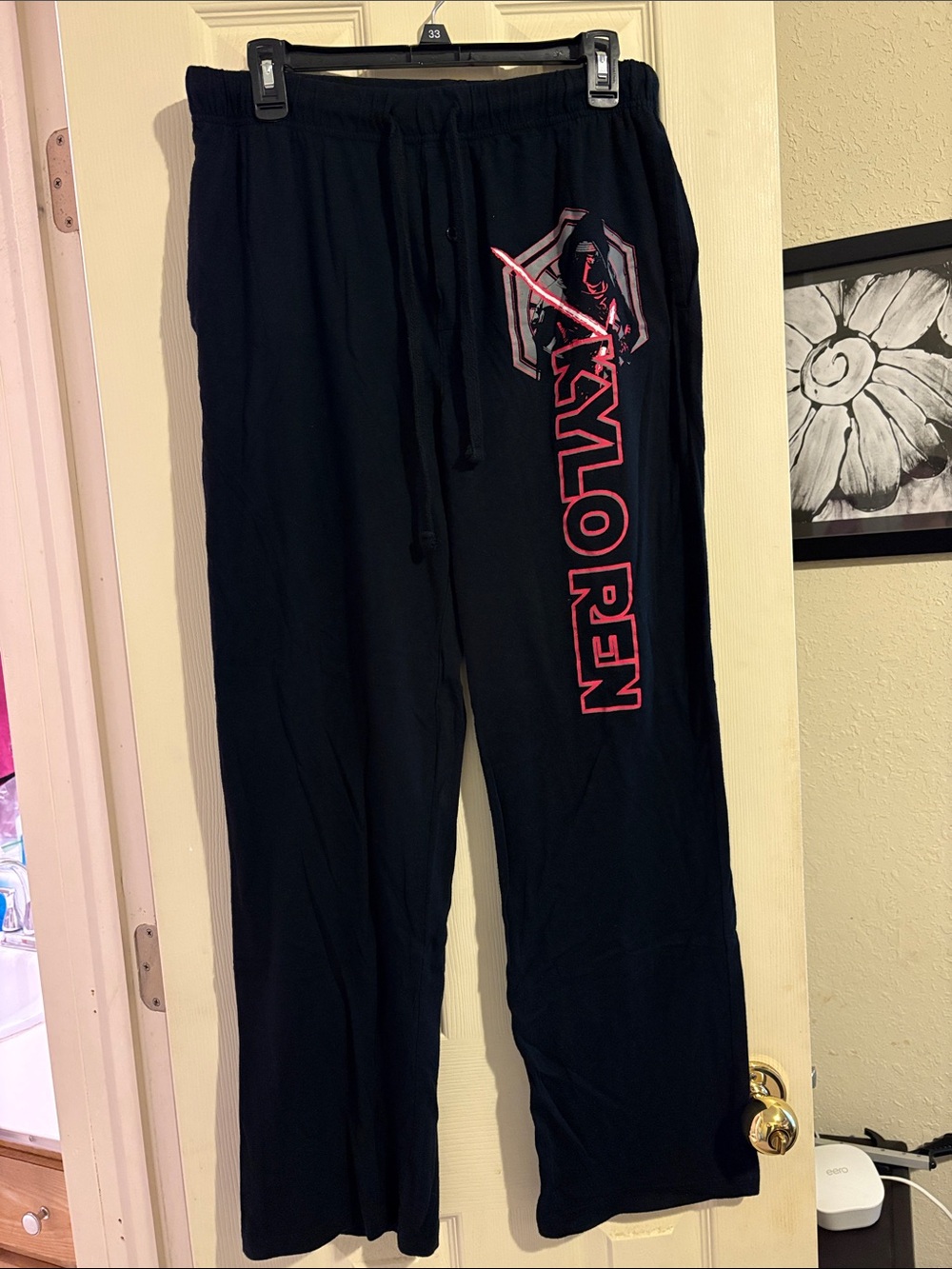 Star Wars: The Force Awakens Kylo Ren Men's black pajama pants. 
Size M~Preowned